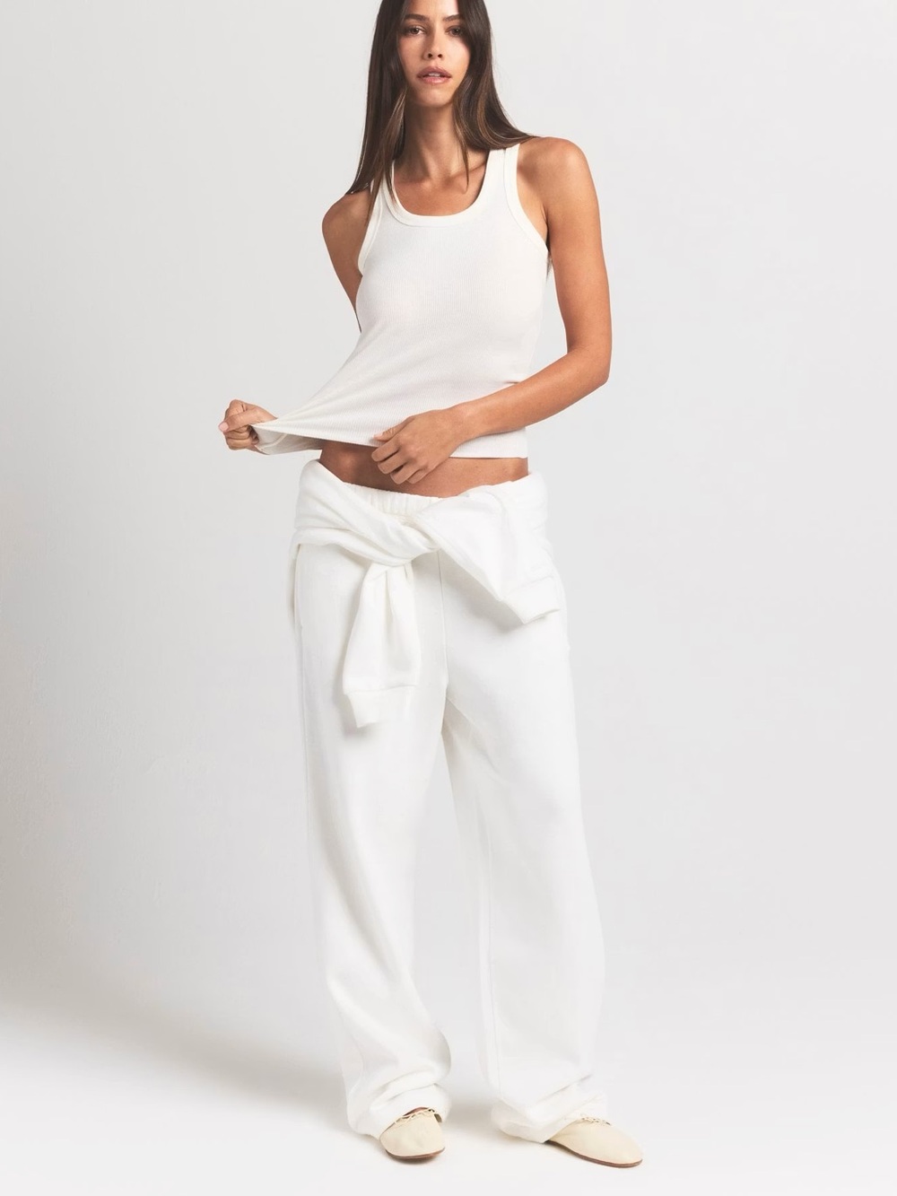 SKIMS Cotton Fleece Classic Straight Leg Pant - Marble